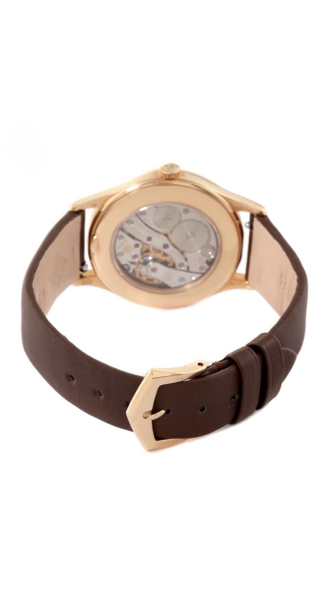 Calatrava Rose Gold Brown Dial Diamond Ladies