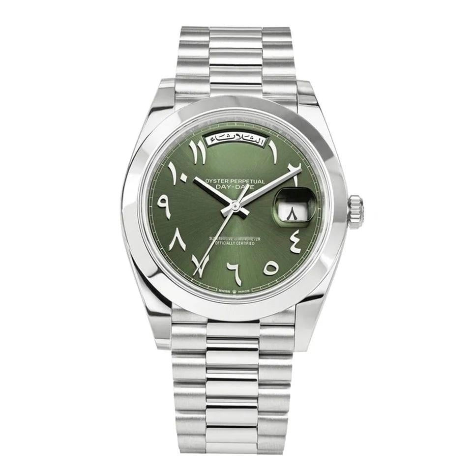 Day-Date 40mm Arabic Platinum Olive Green