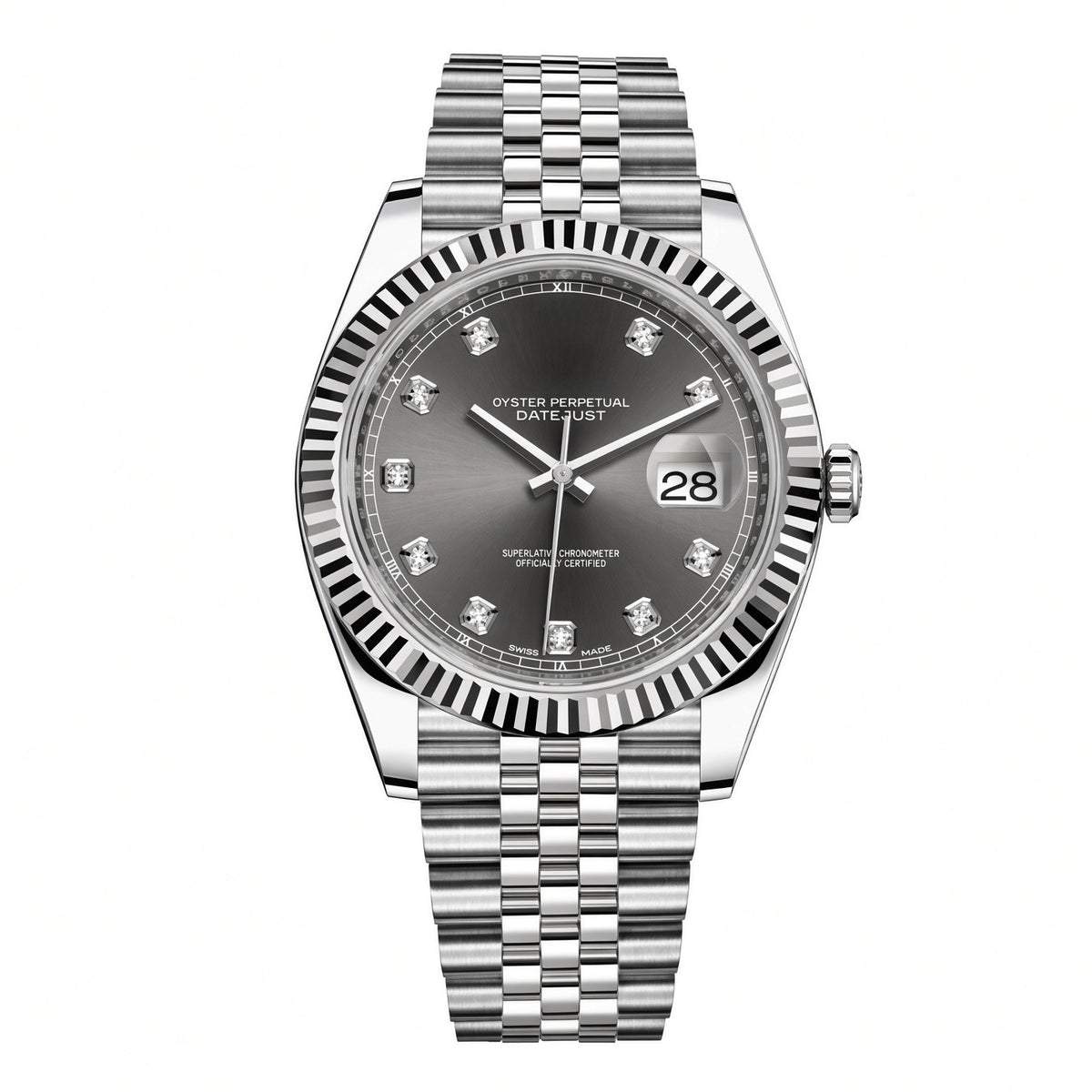 Datejust 41mm Rhodium Gray Diamond
